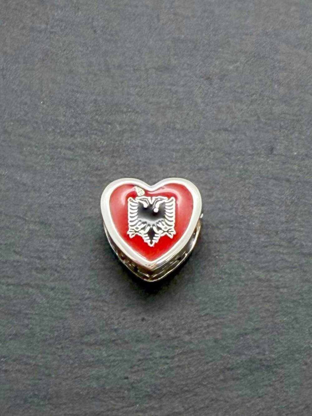 Pandora Albania Flag I Love Albania Heart Charm Sterling Silver Jewelry